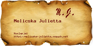 Melicska Julietta névjegykártya